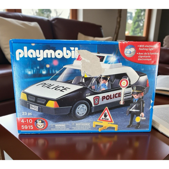 RARE NEW Playmobile 5915 Police Car with Accessories & 2 Figures - Picture 1 of 7